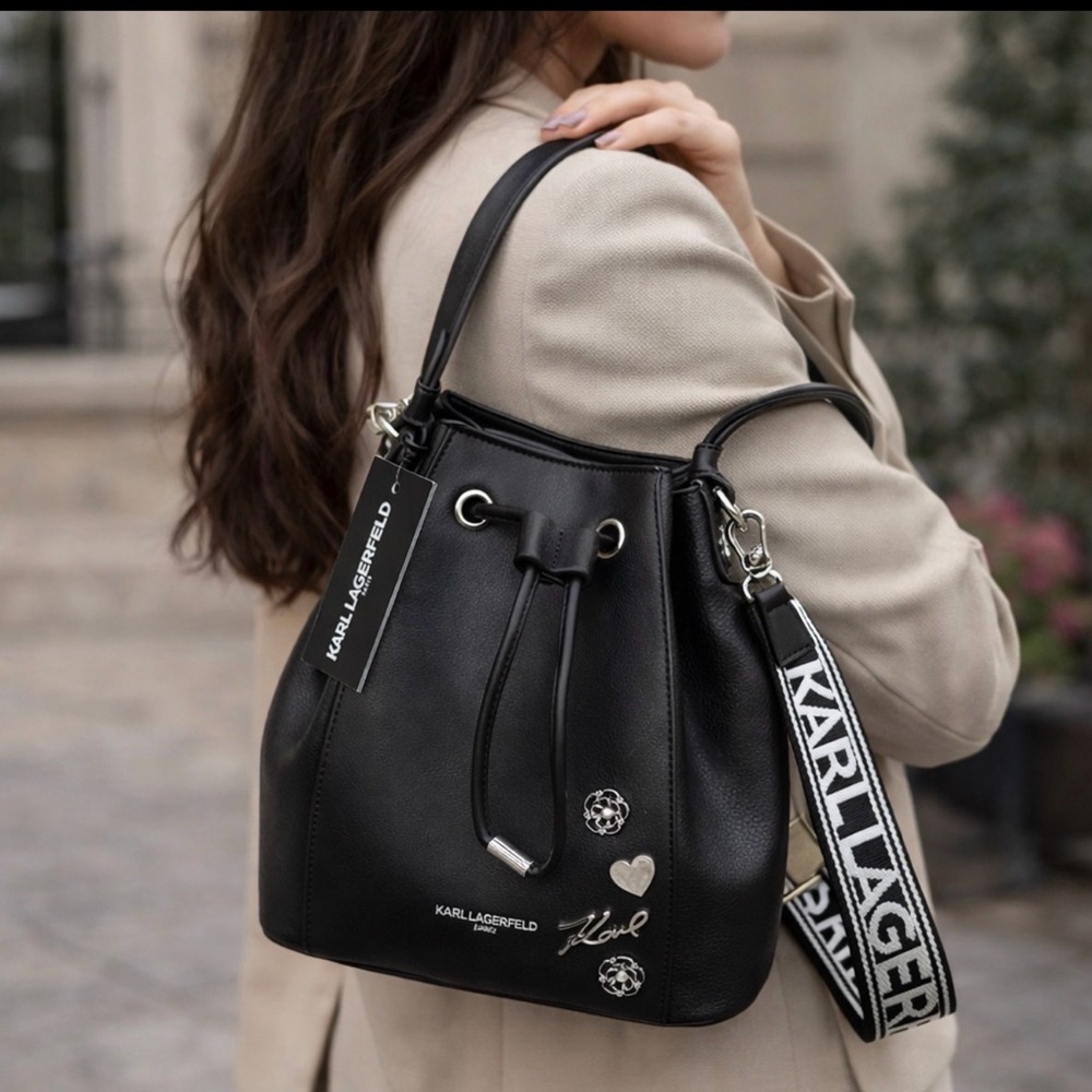 Karl Lagerfeld Black Bucket Bag